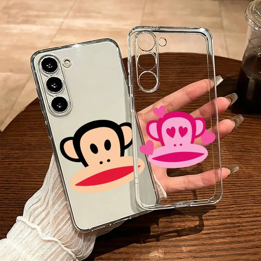 Cute Paul Frank Phone Case For Samsung Galaxy Soft Touch Shatterproof Precise Hole Transparent Printed Phone Case