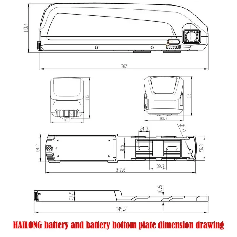 Hailong-Batterie d'origine pour vélo électrique, 48V, 36V, 52V, 20Ah, 30A, BMS pour moteur 350W, 500W, 750W, 1000W, livraison gratuite et chargeur cadeau hors taxes