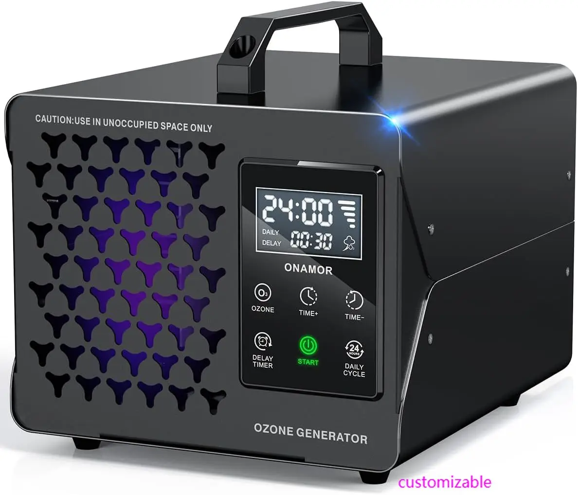 

Digital Ozone Generator Odor Eliminator 10,0000mg, Adjustable O3 & Schedule Timing, Ozone Machine Odor Removal, Black