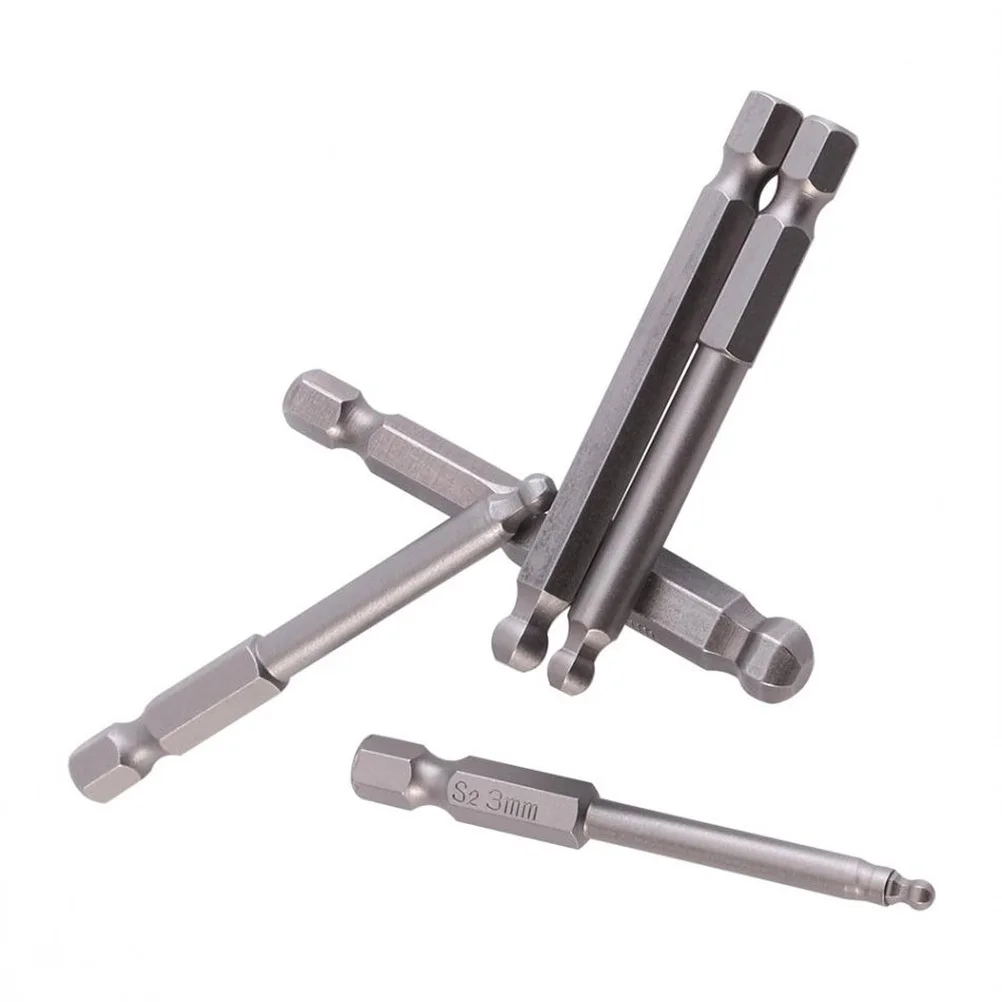 

7Pcs Ball Screwdriver Bits Set Hex 2mm 2.5mm 3mm 4mm 5mm 6mm 8mm Durable Steel Bits for Electric Screwdrivers