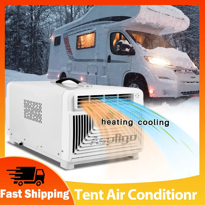 Aspligo New Heat & Cooling Camping Air Conditioner Upgrade Tent Air Conditioning for Bedroom Kitchen Motorhome Camper Van Truck