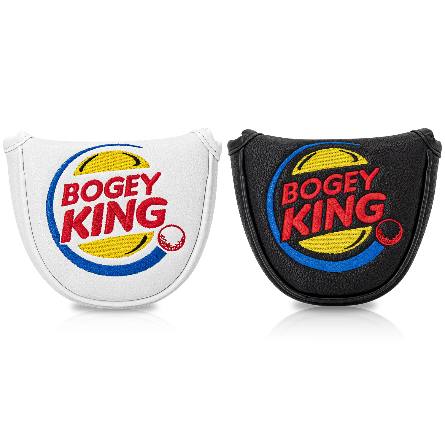 'BOGEY KING' Embroidered Design Golf Protective Cover, Golf Putting Cover, Black and White Two Colors, Fashionable and Durable