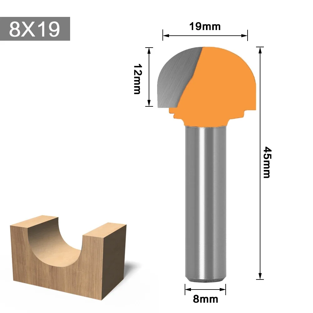 1PC 8MM Shank Milling Cutter Wood Carving Double Edging Router Bits for Wood Cove Box Bit Tungsten Carbide Woodworking Endmill