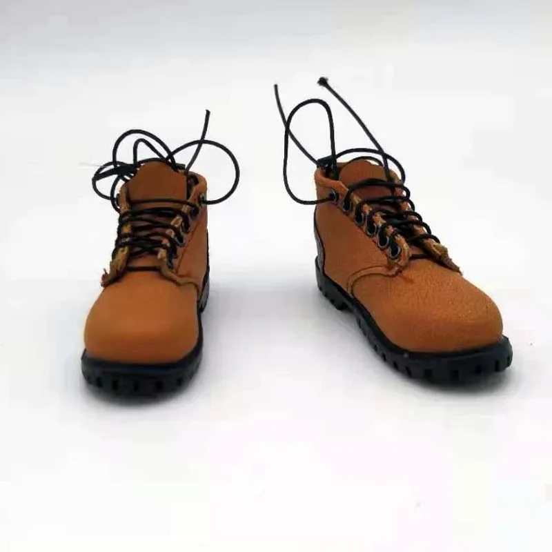 1/6 Scale Brown Canvas Low-top Shoes Combat Boots Hiking Boots Lace Up Solid Groove Shoes Model for 12in Action Figure Doll