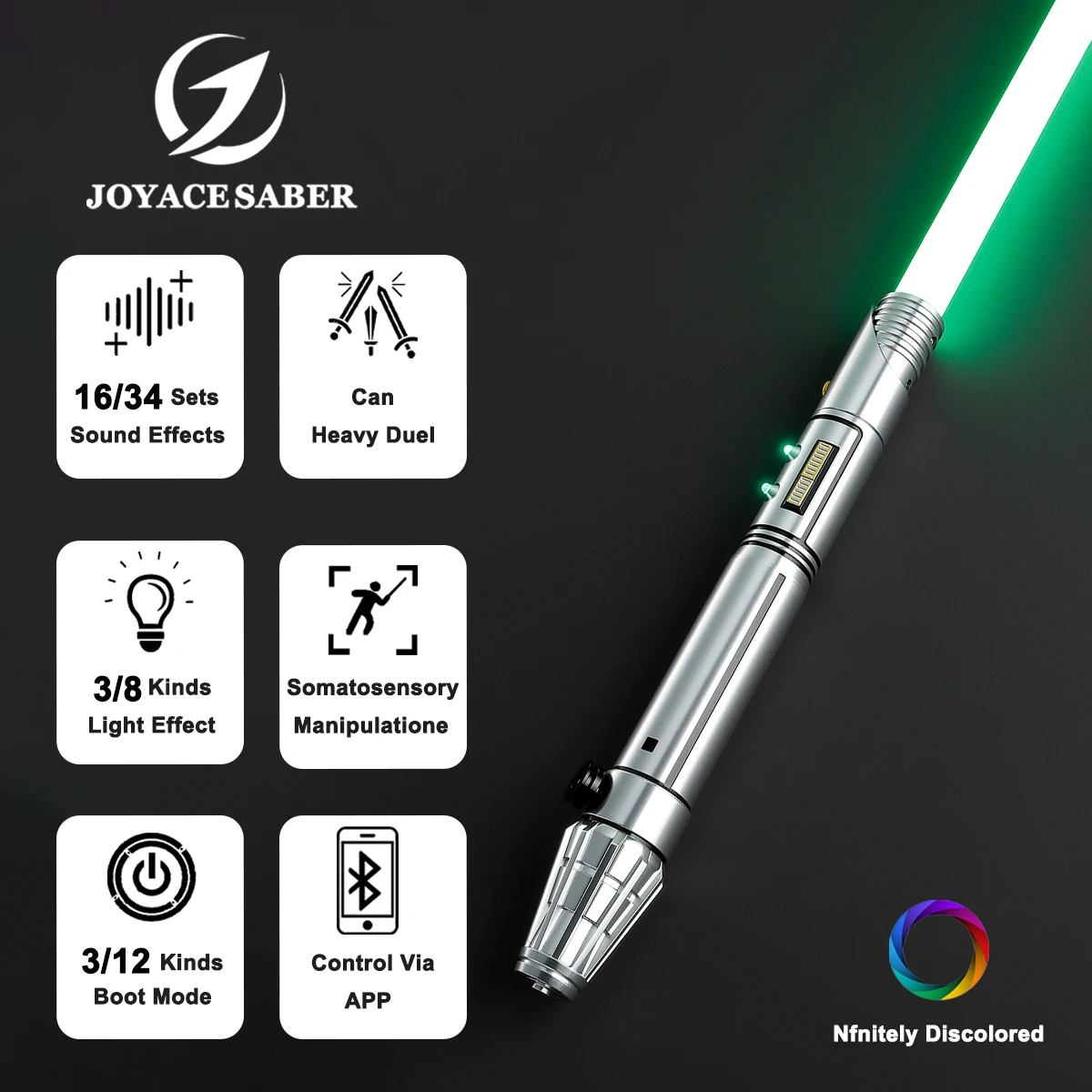 

JoyaceSaber Kelleran Beq Pixel Lightsaber Metal Handle saber xenoPixel Light Sabers Heavy Dueling Smooth Swing Laser Sword Toys