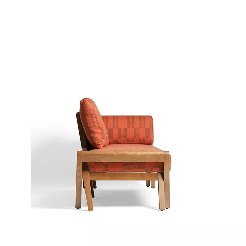 Sofa bed dual-purpose, recliner solid wood fabric bench