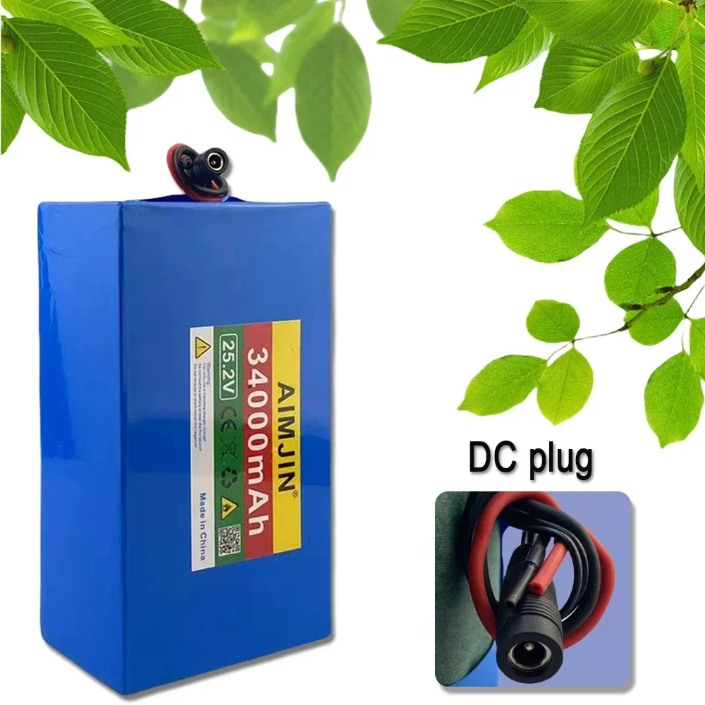 18650 battery built-in BMS 25.2V 34000mAH  lithium battery pack 6s10p 24V audio light, booth solar outdoor power supply,