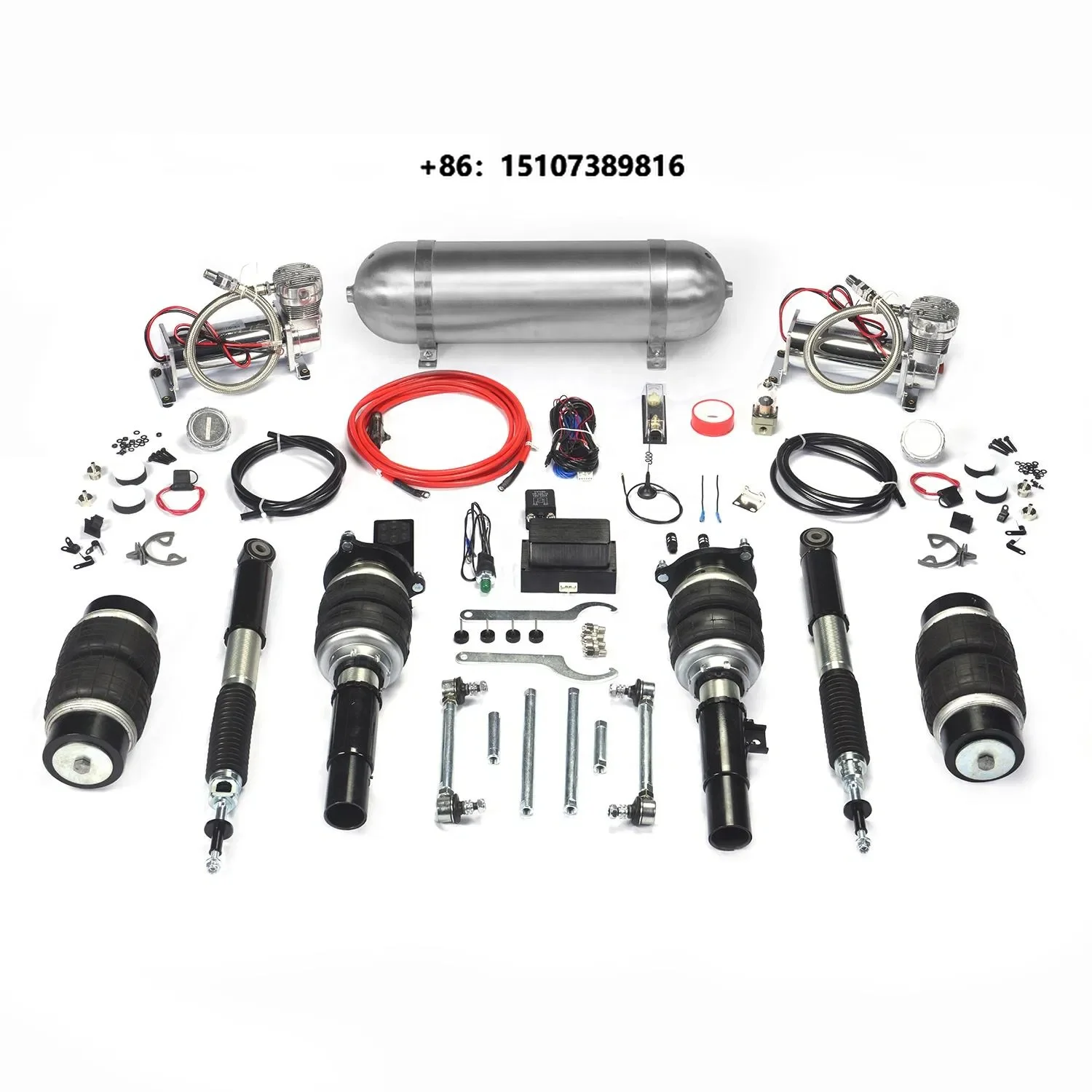 GUCTON 12-Month Warranty Universal Pneumatic Gas-Filled Air Suspension Control Shock Absorbers Full Set AirLift Kit