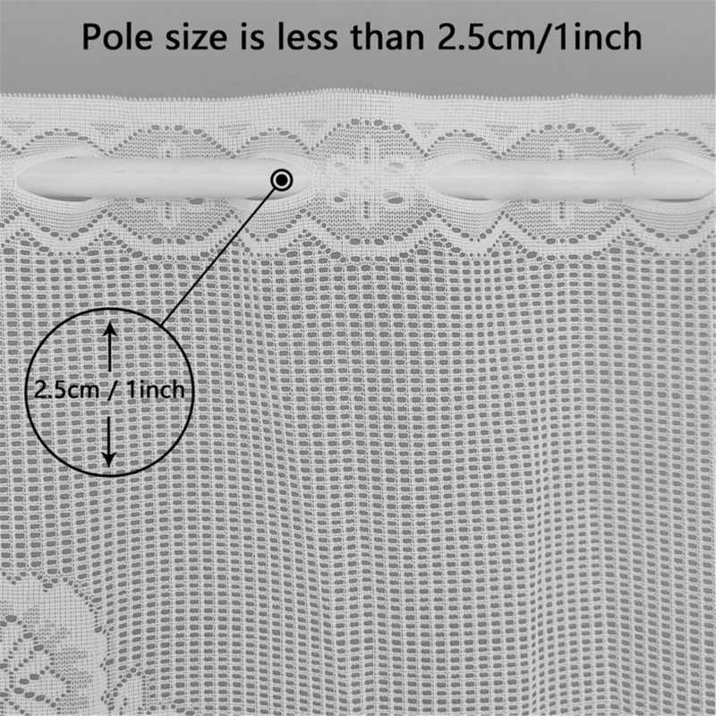

Breathable Lace Window Covering Kitchen Privacy Solution Instants Mounting J0MC