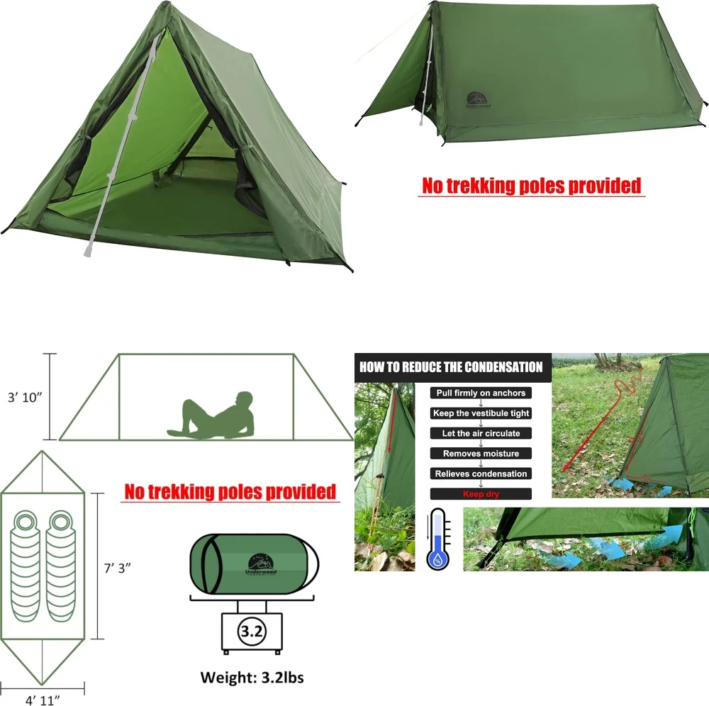 

Gazebos2 человек треккинговая палка палатка прочное уличное укрытие для кемпинга пеший туризм рюкзак путешествия легкий портативный