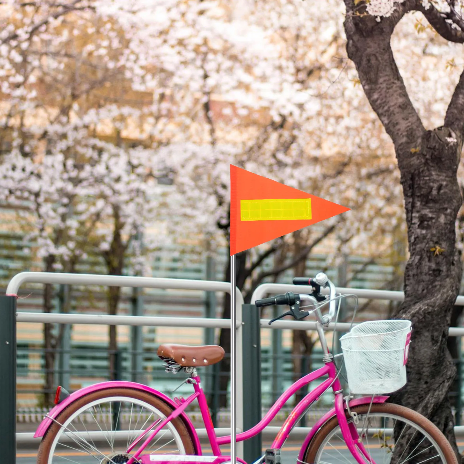 

5pcs Bike Safety Flag High Visibility Waterproof Tear-Resistant Cycling Warning Flag For Bicycle Trailer Wheelchair Urban Riding