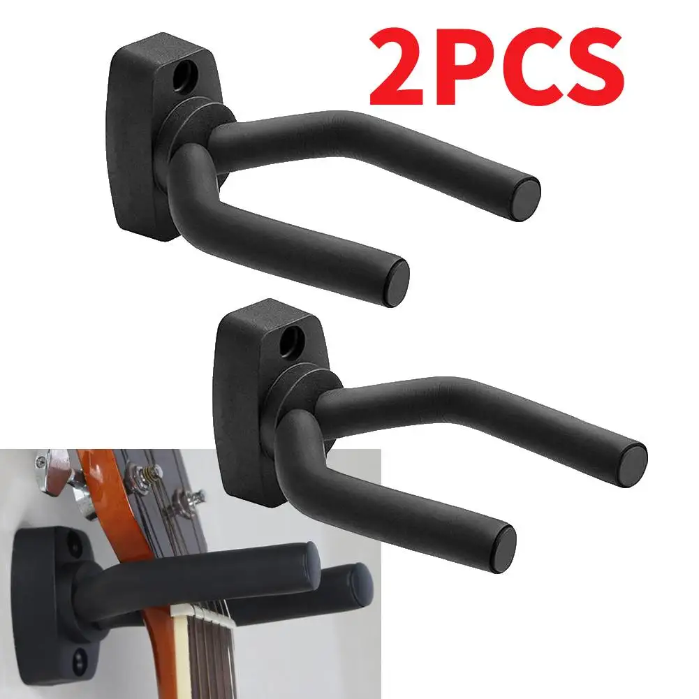 2PCS Gitarre Wand Halterung Aufhänger Haken Akustische Elektrische Bass Gitarre Wand Haken Aufhänger Schwarz Metall Halter Aufhänger