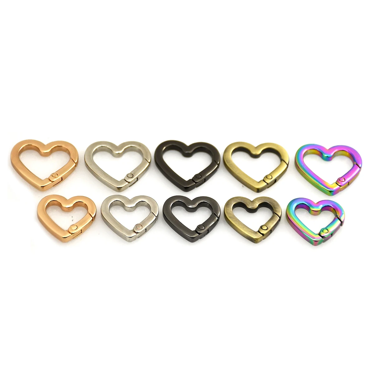 1pcs Metal Heart Shape Ring Openable Keyring Leather Craft Bag Belt Strap Buckle Trigger Snap Clasp Clip Connector Accessory