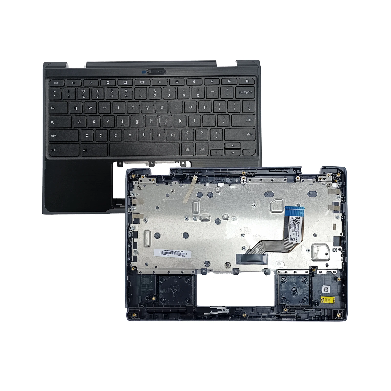 Nova capa traseira lcd para laptop, capa superior ou apoio para as mãos com teclado e touchpad para lenovo chromebook 500e 2nd 5cb0t79601