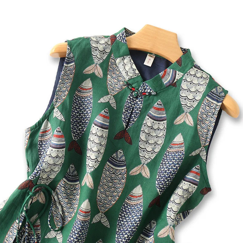 Vestido longo estilo chinês feminino, cheongsam verde simples, vestido de verão melhorado, casual, com todos os fósforos, novo