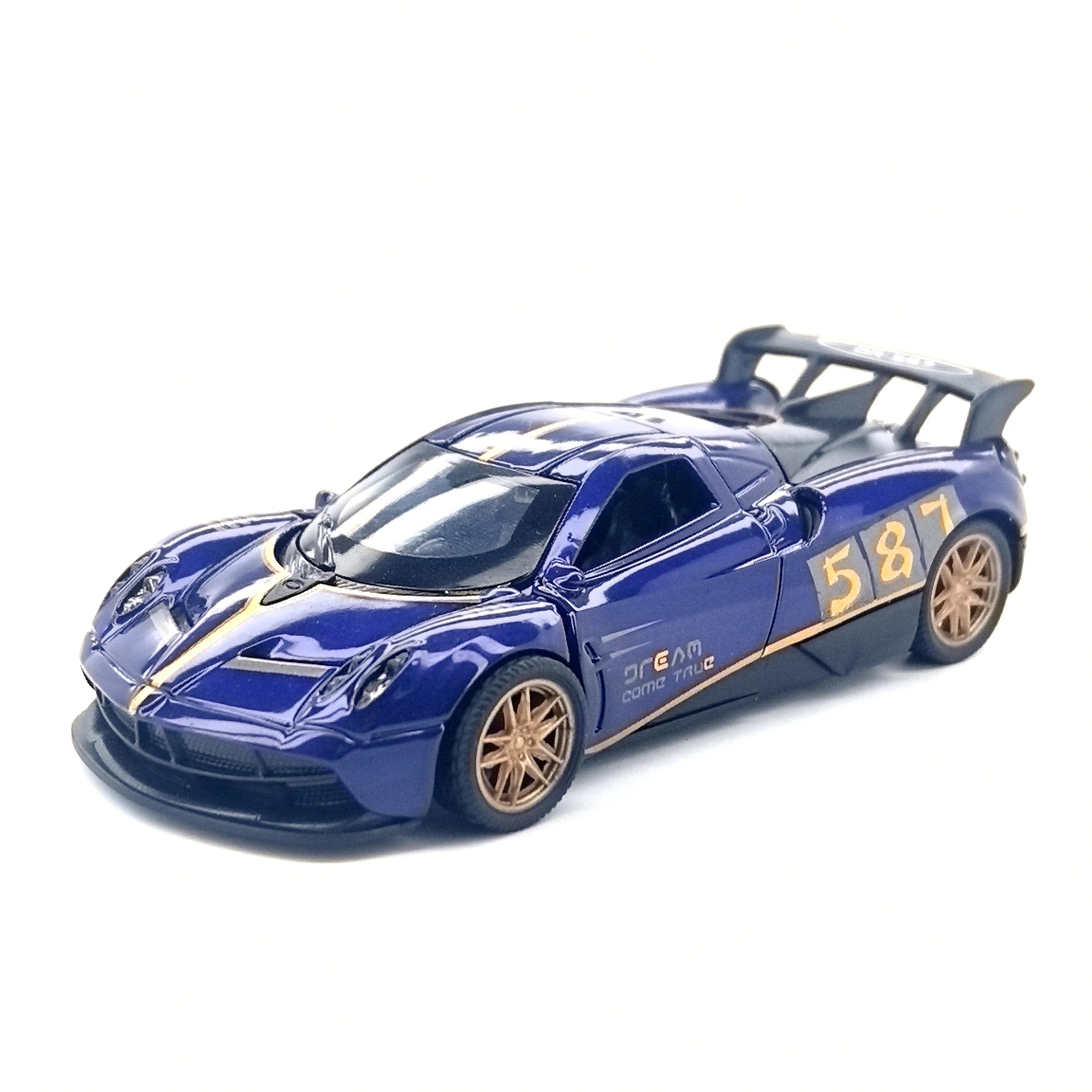 Alloy Car Toy with Opening Doors Children's Play Vehicle Realistic Racing Sports Car Pullback Function Model Car