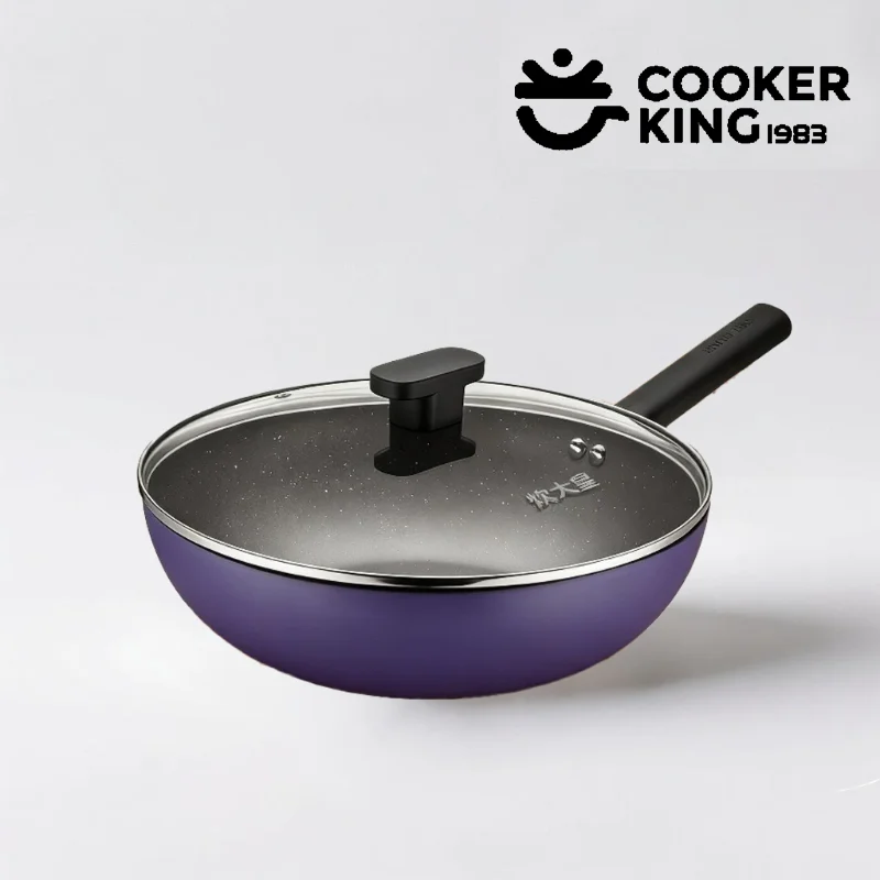 

COOKER KING 30cm Chinese Wok Aluminum Alloy Essential Home Stir Fry Pan Stir-fry Pan Non-stick Pot Family Size Home Kitchen