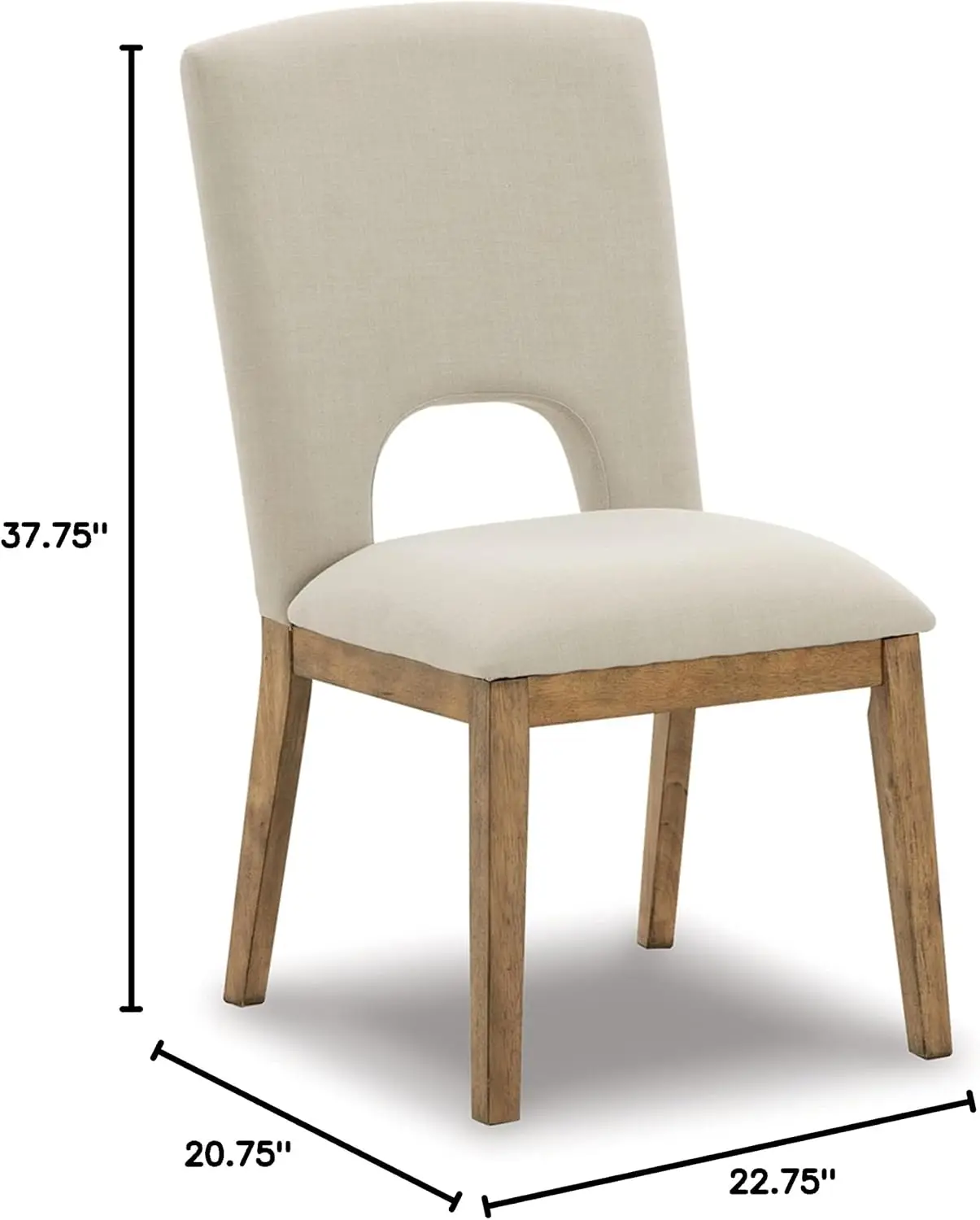 Dining solutions.com-Chaise d'appoint, 2 places, marron clair et beige