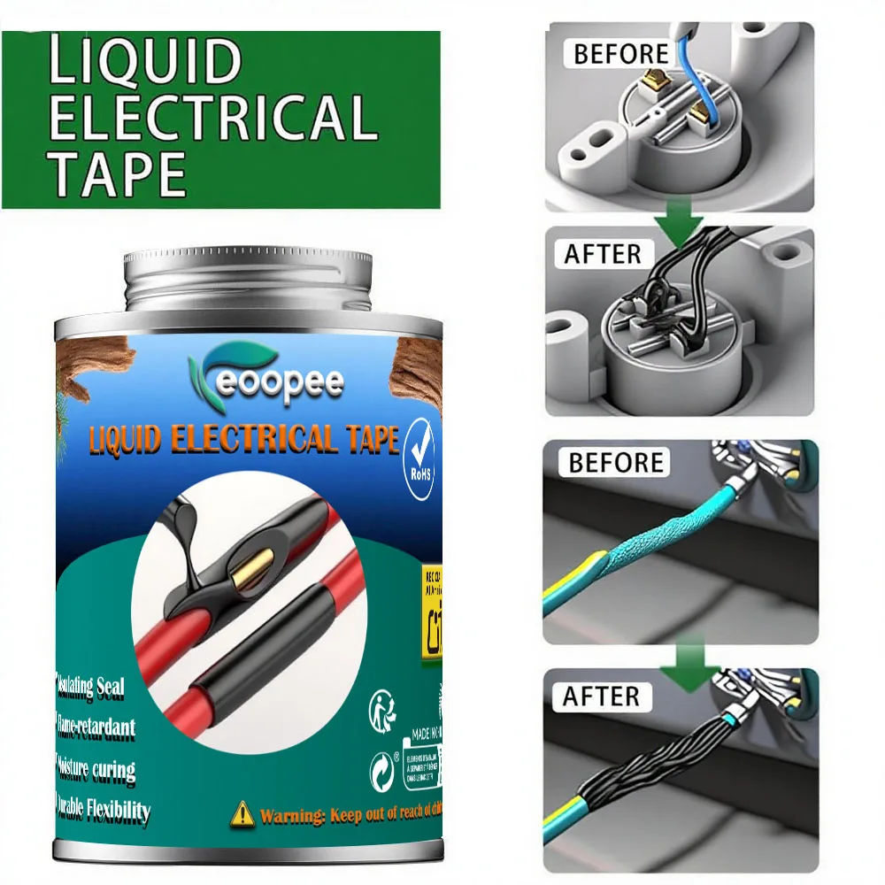 New Liquid Electrical Tape Waterproof Insulating Repair  Repair Rubber Electrical Wire Cable Glue Insulation Paste Sealant.
