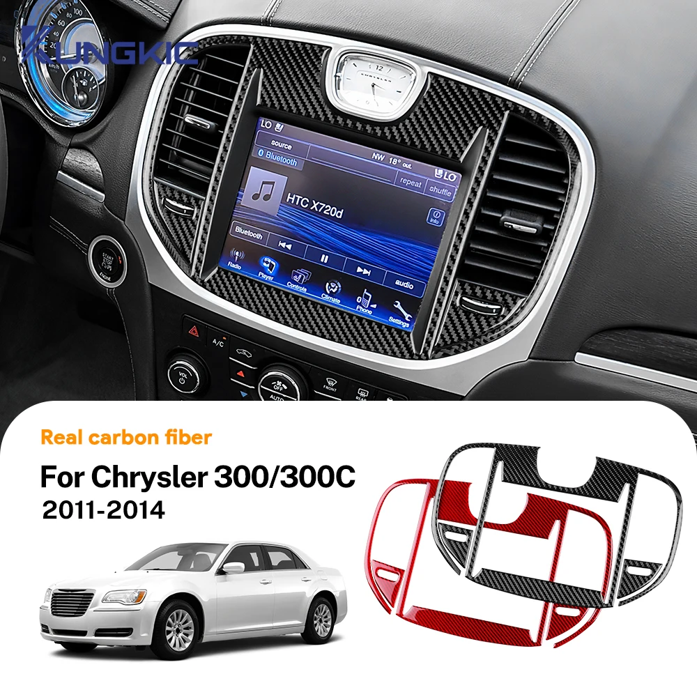 

Real Soft Carbon Fiber For Chrysler 300 300C 2011 2012 2013 2014 LHD RHD Car Central Control Screen Panel Sticker Accessories