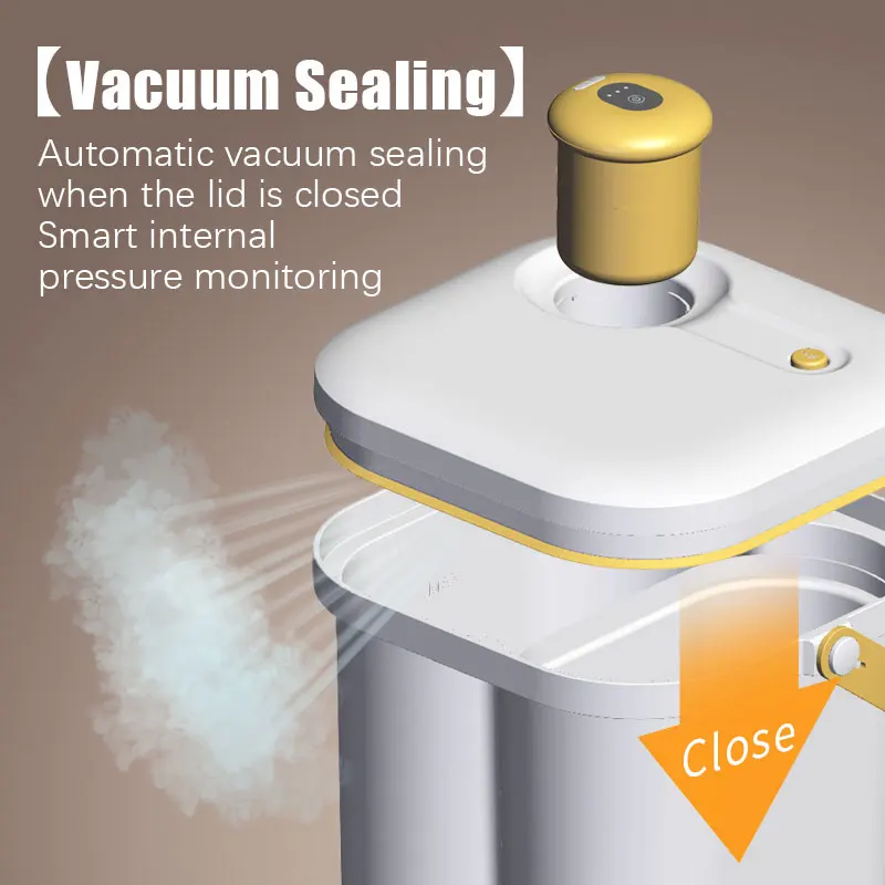 13L Smart Automatic Portable Vacuum Pet Food Storage Container One-Touch Sealing Airtight Dog Cat Factory Wholesale