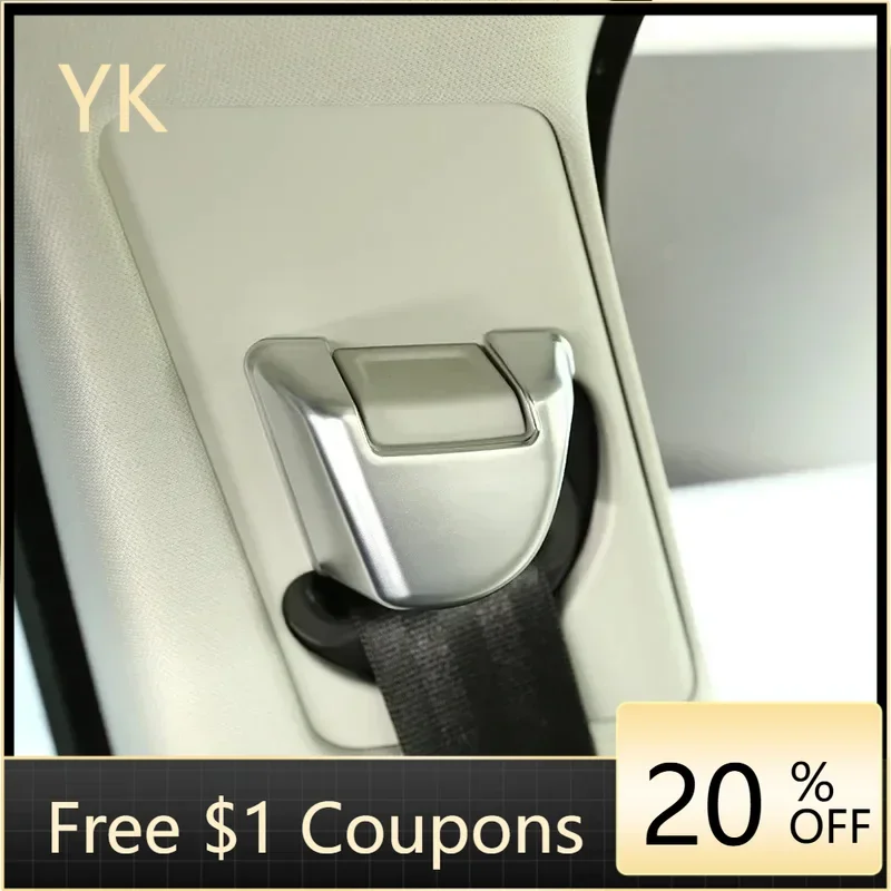 

For Land Rover Range Rover Sport 2014-2017 ABS Silver Car Front Safety Belt Button Cover Decoration Interior Car Accessories