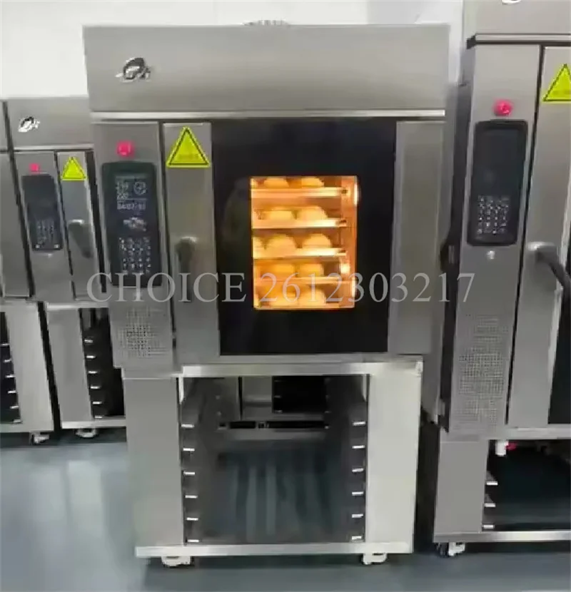 Automatic 15/16/32/64 Trays Bakery Equipment Rotary Oven Bakery Gas Heat Treatment Commercial Pizza Bakery Ovens with Wheel