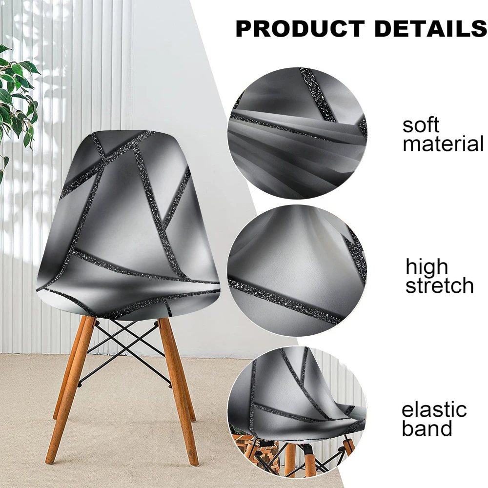 2/4pcs Shell Chair Cover Washable Print Chair Seat Covers for Dining Chairs Elastic Eames Chair Slipcovers Cover Home Decoration