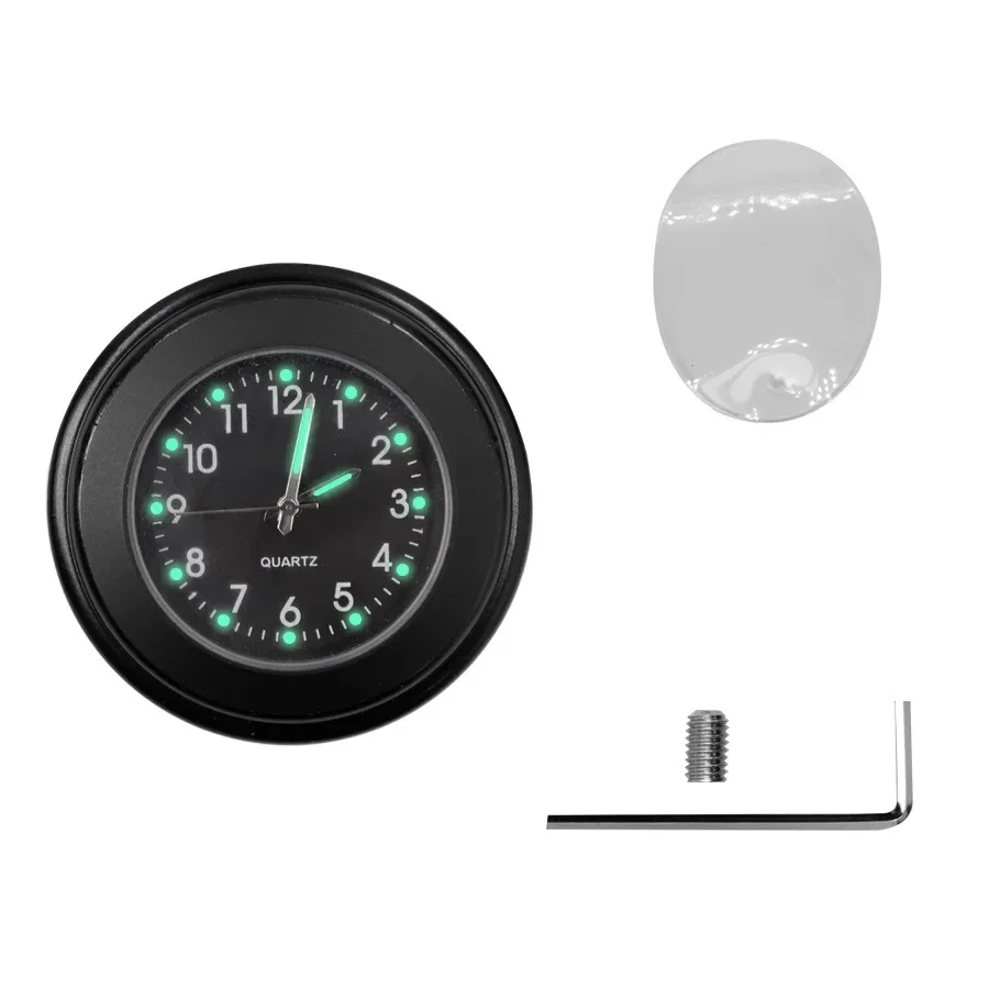 Aluminium Leuchtende Quarzuhr 22-25mm Motorrad Roller Fahrrad Lenker Halterung Uhr Zeit Display Uhr Moto Zubehör