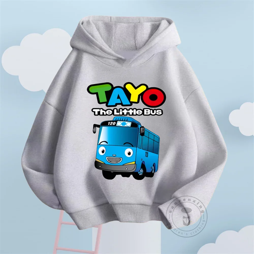 New Boys Hoodies Funny Tayo And Little Friends Cartoon Print Children\'s Winter LongSleeve Sweatshirt Boys Birthday Clothing Tops