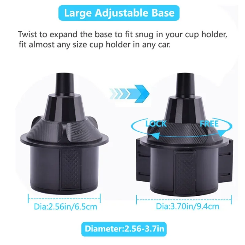 360 回転自動車電話ホルダーロングアーム調整可能なベースユニバーサルカーナビゲーション GPS ブラケットスマートフォン用スタンド車のカップ穴