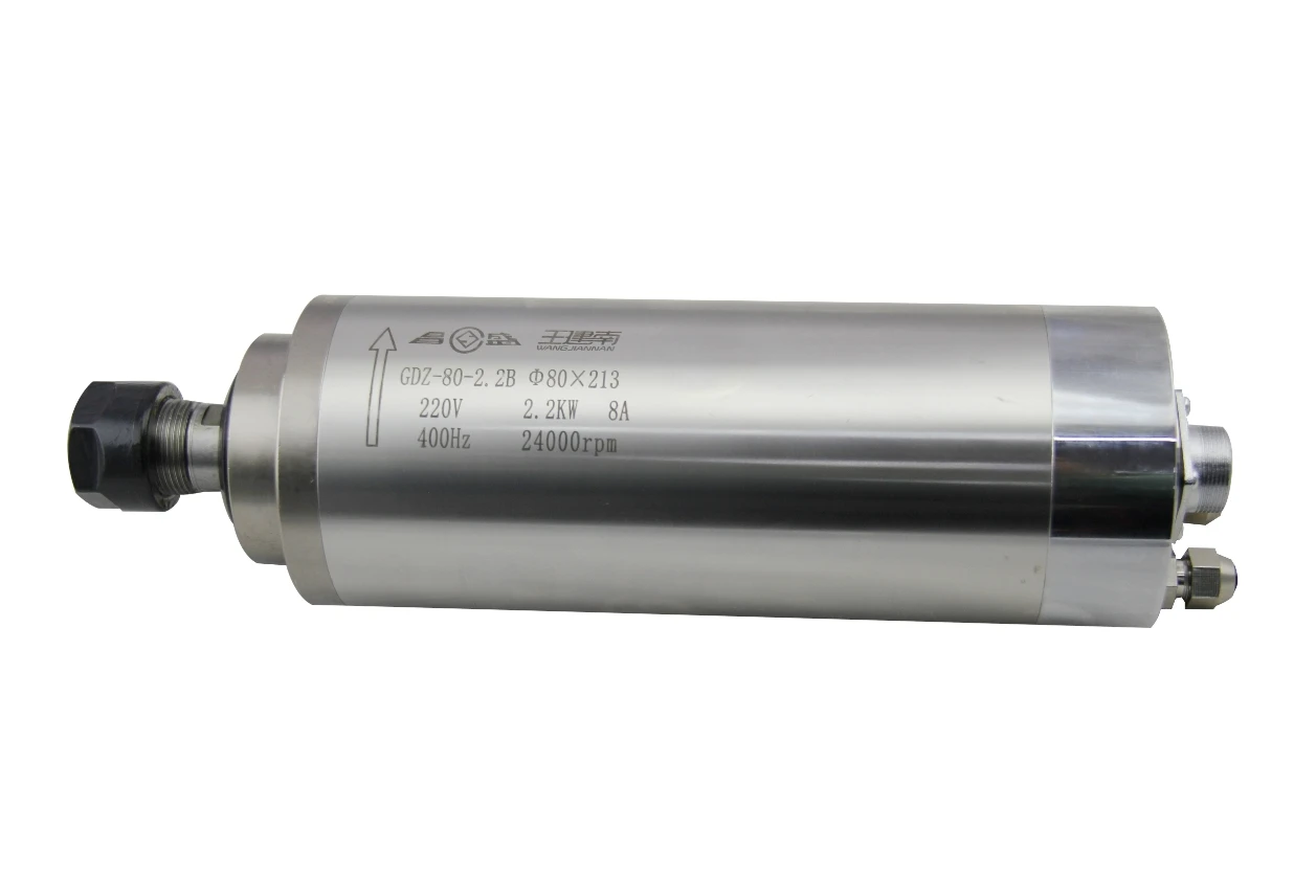 GDZ80-2.2B Spindle Motor 80MM 2.2KW ER20 400HZ 24000RPM Water Cooled  Machine CNC Spindle Motor 2200W Machine Tool Spindle