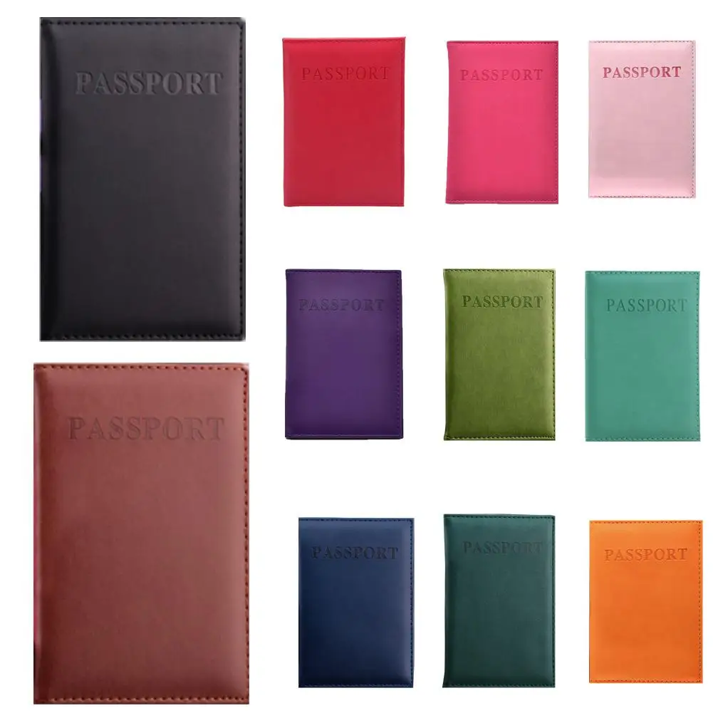

Сплошной цвет, чехол для паспорта для путешествий по миру, сумка-органайзер для паспорта из искусственной кожи, чехол с отделением для удостоверения личности, кредитной карты