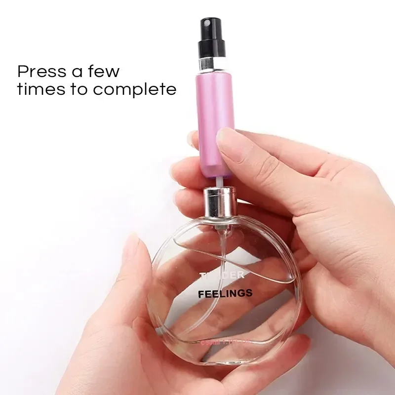 Portable Travel Perfume Bottle 5ml Bottom Fill Liquid Container Cosmetics Spray Bottle Press Head