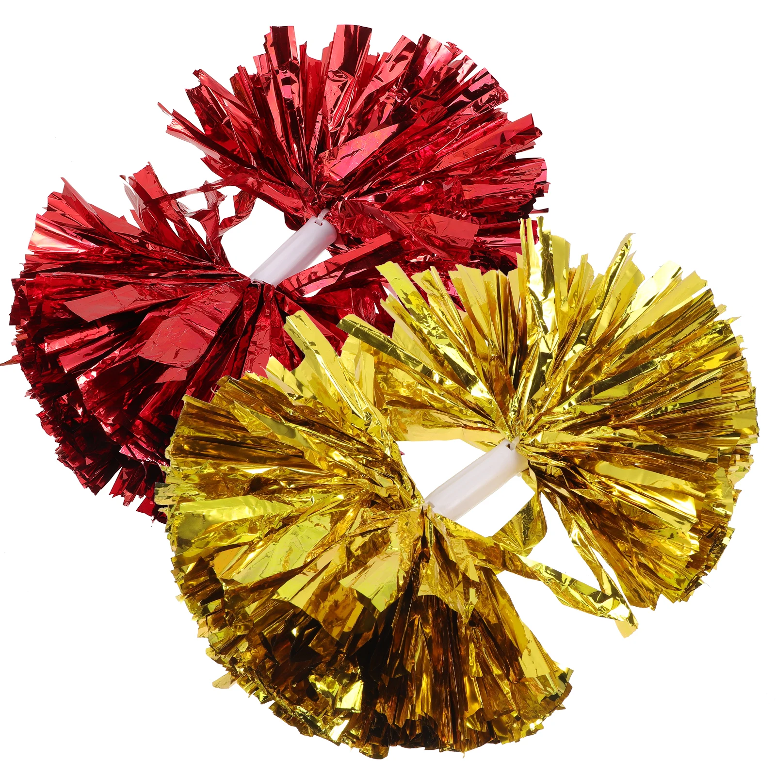 2Pcs Cheerleading Pom Poms Mixed Colors High Quality Smooth Handle Easy Grip for School Competitions Dance Teams Party