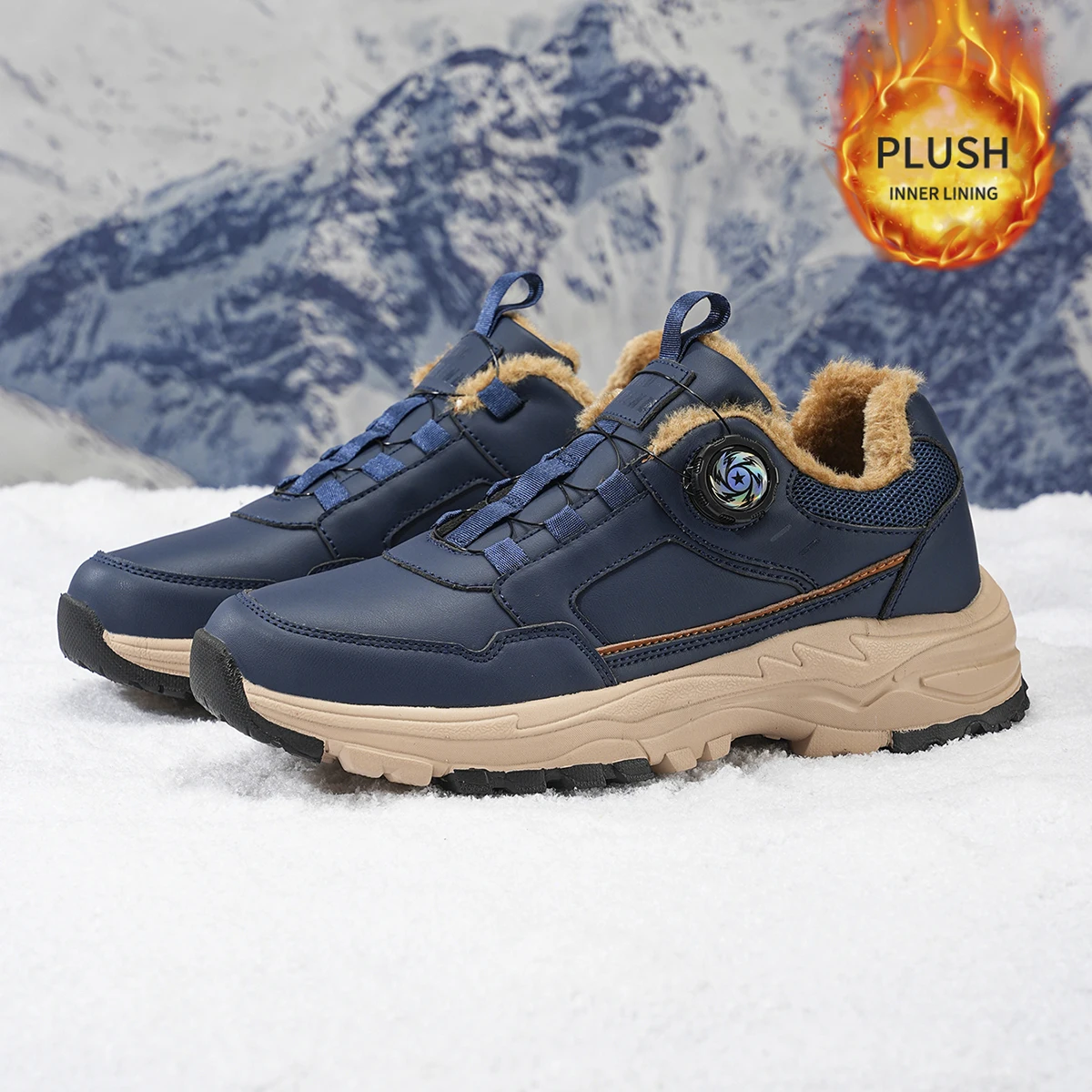 Herren-Sportschuhe in großen Größen mit Plüsch-Innenfutter, Outdoor-Wanderschuhe, bequeme, lässige, modische Trainingsschuhe für Paare – Detail 10
