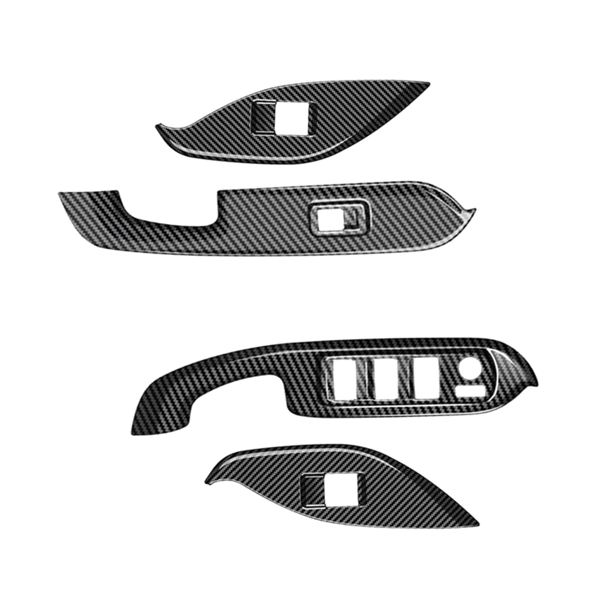 For Toyota Voxy 2022 Car Window Glass Lift Switch Button Panel Cover Trim Sticker ABS Carbon Fiber Door Armrest RHD