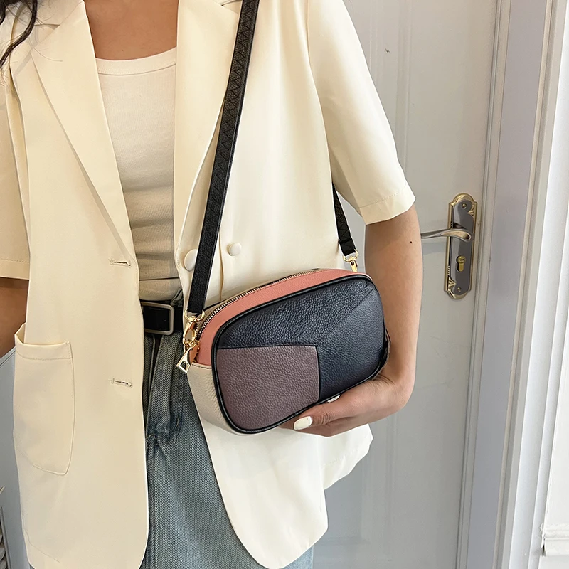 Genuine Leather Women\'s Bag Random Color Shoulder Bag Designer New Fashion Messenger Bag Ladies Mobile Shoulder Crossbody Bag