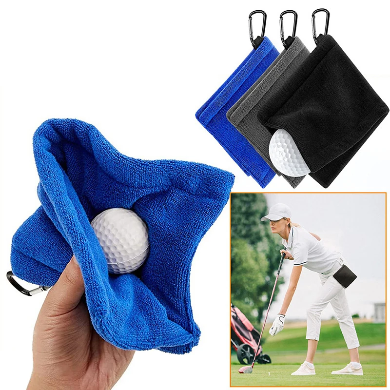 Golf Ball Wipe Cloth Compact Portable Microfiber Soft Absorption Cleaner Cleaning Towel Golf Cleaning Accessories