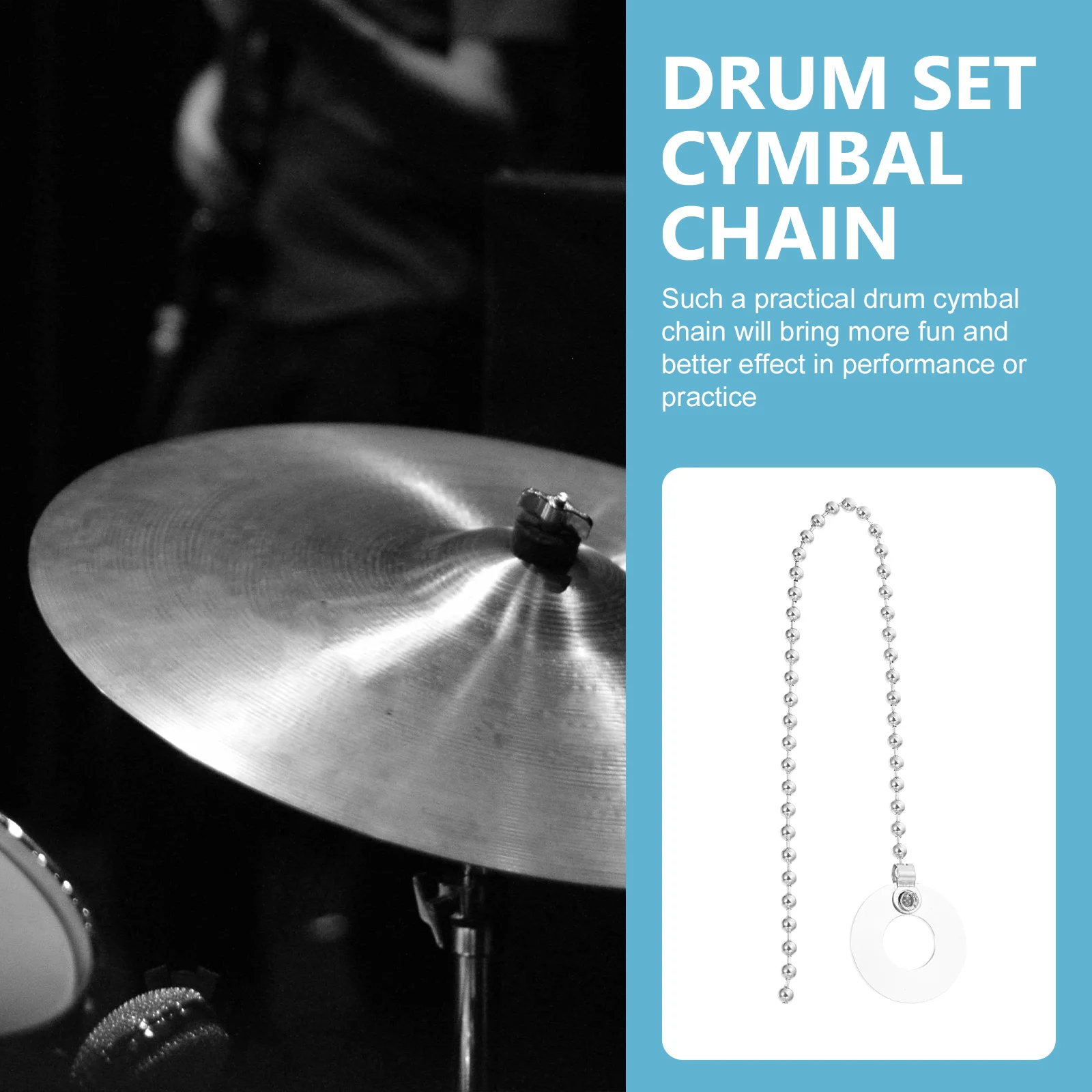 

Alloy Cymbal Drum Kit Extension Chain Professional Cymbal Sound Adjustment Accessory for Ride Crash Jazz