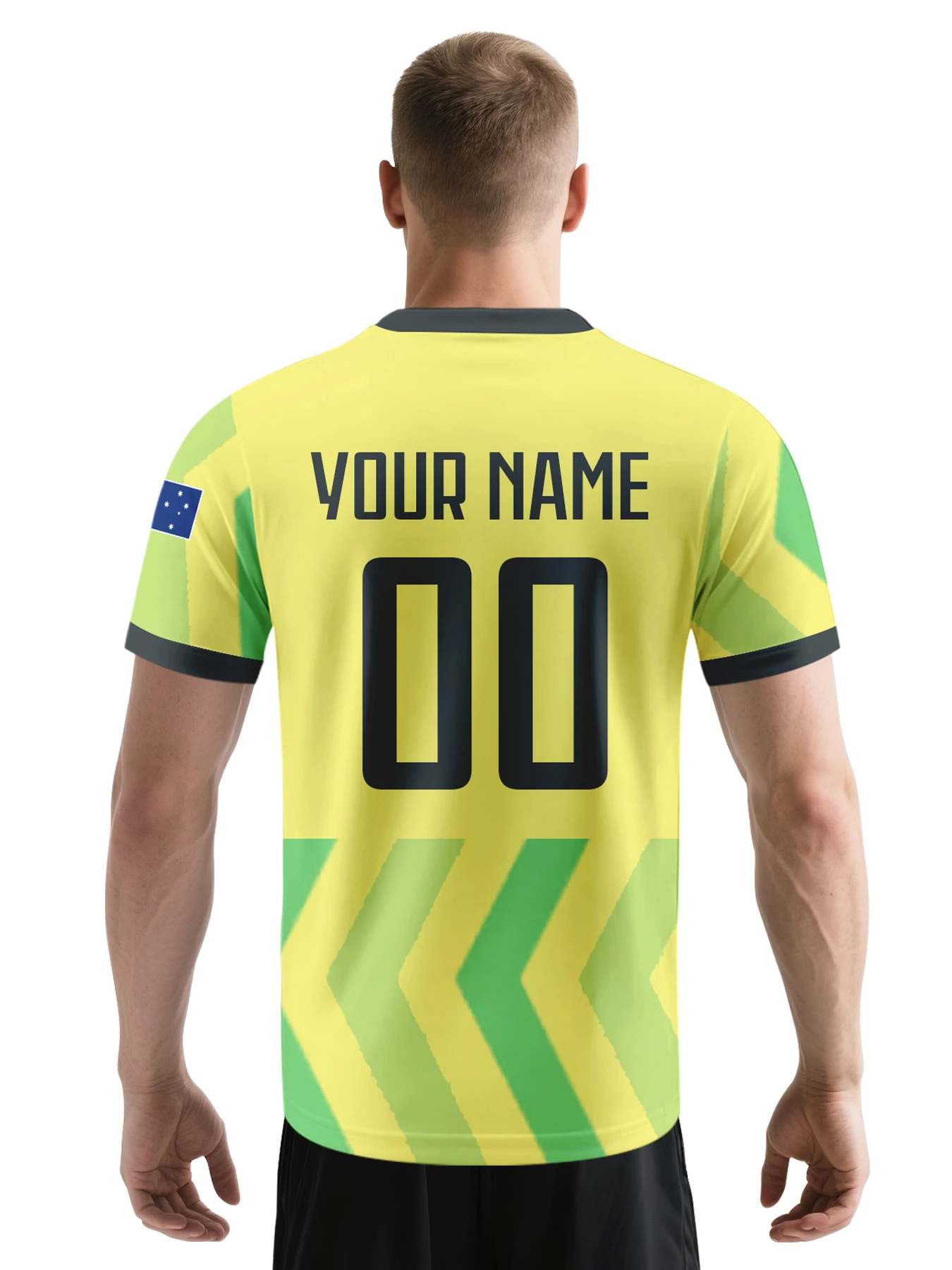 Custom Australia Soccer Jersey Personalized with Name Number Breathable V-neck Football Team Shirt for Men Youth Women