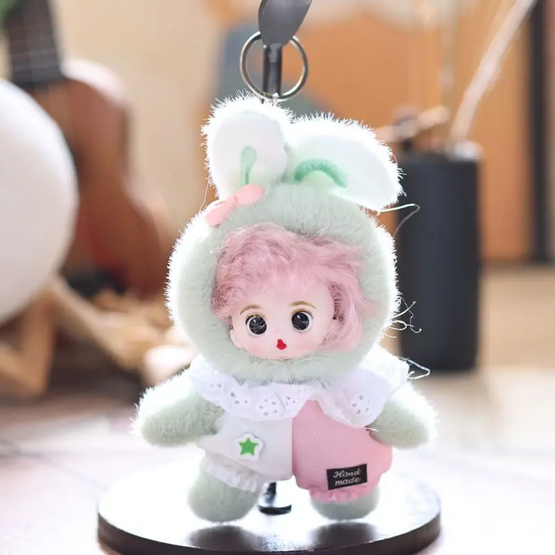 الفينيل وجه دمية أرنب ألعاب من نسيج مخملي دمية سيليكون حقيبة قلادة المفاتيح دمية دمية #2