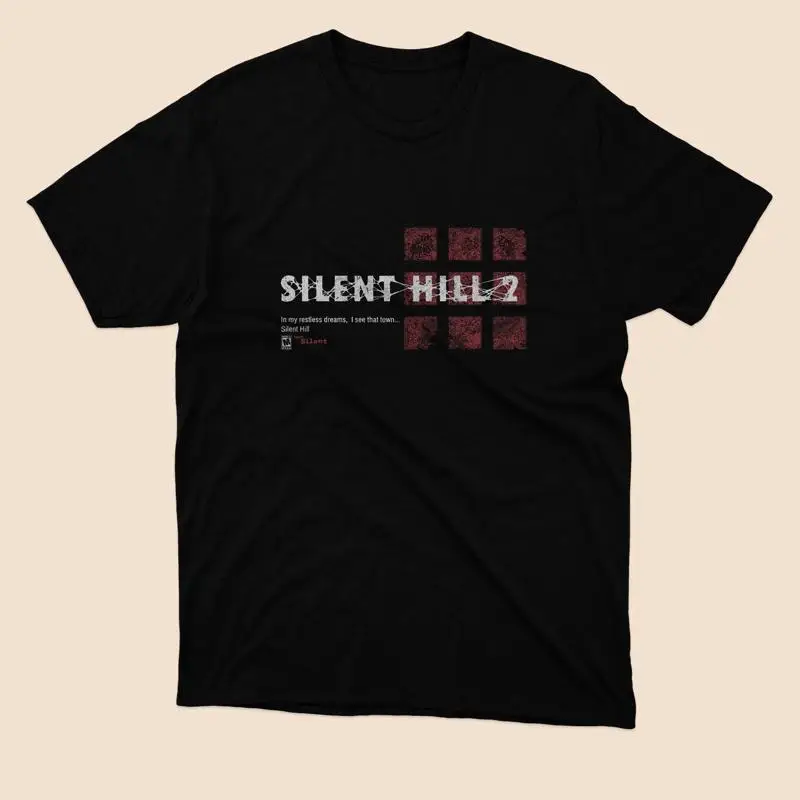 

Черная футболка с логотипом Silent Hill 2 In my restless Dream, размеры от S до 5XL