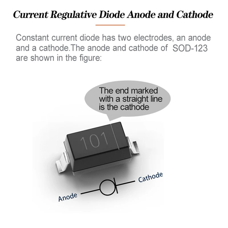5PCS CRD Diode S-101T 0.10mA SMD SOD-123 Current Regulative Diode New It can be applied to LED power supply and sensors