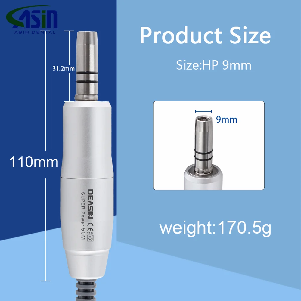 Dental Lab E-type brushless Electric Micro Motor 50000 RPM for Straight Contra Angle Handpiece For Micromotor Polisher