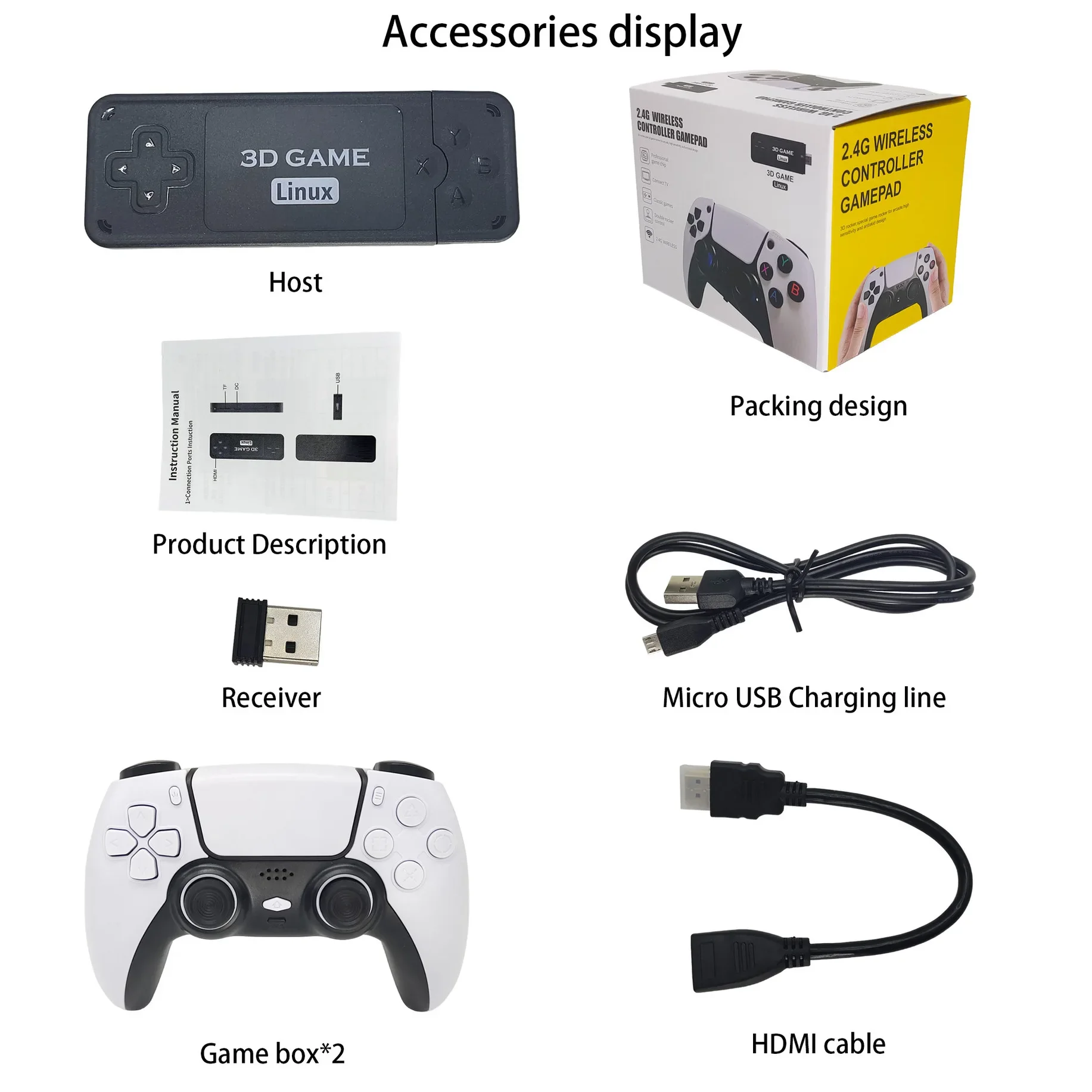 Game Stick 4K 10000 Games Retro Video Games console U9 PRO Built-in 12000 Games For 167 PSP PS1 GBA NEOGEO With 2 controller