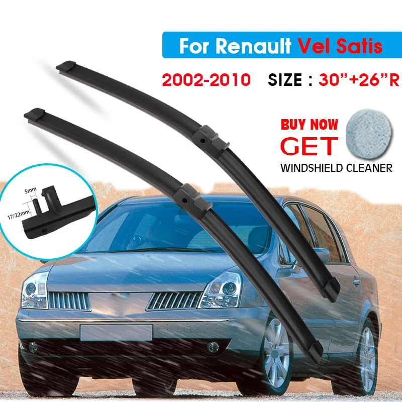 

Car Wiper Blade For Renault Vel Satis 30"+26"R 2002-2010 Auto Windscreen Windshield Wipers Blades Window Wash Fit Side Pin Arms