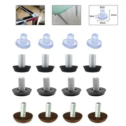 M6 M8 Adjustable Furniture Levelers Screw in Threaded Galvanized Steel Screw Foot On Furniture for Table Chair Furniture Legs