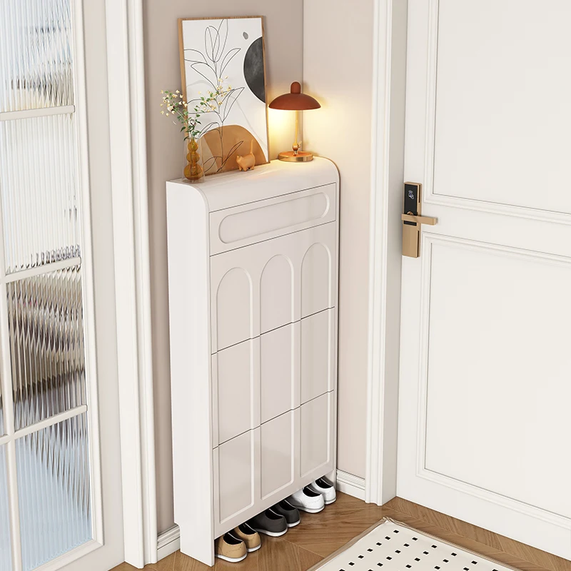 Gabinetes de zapatos modernos para sala de estar, Zapatero Simple blanco ultrafino para dormitorio, cajón de pared, muebles multifuncionales