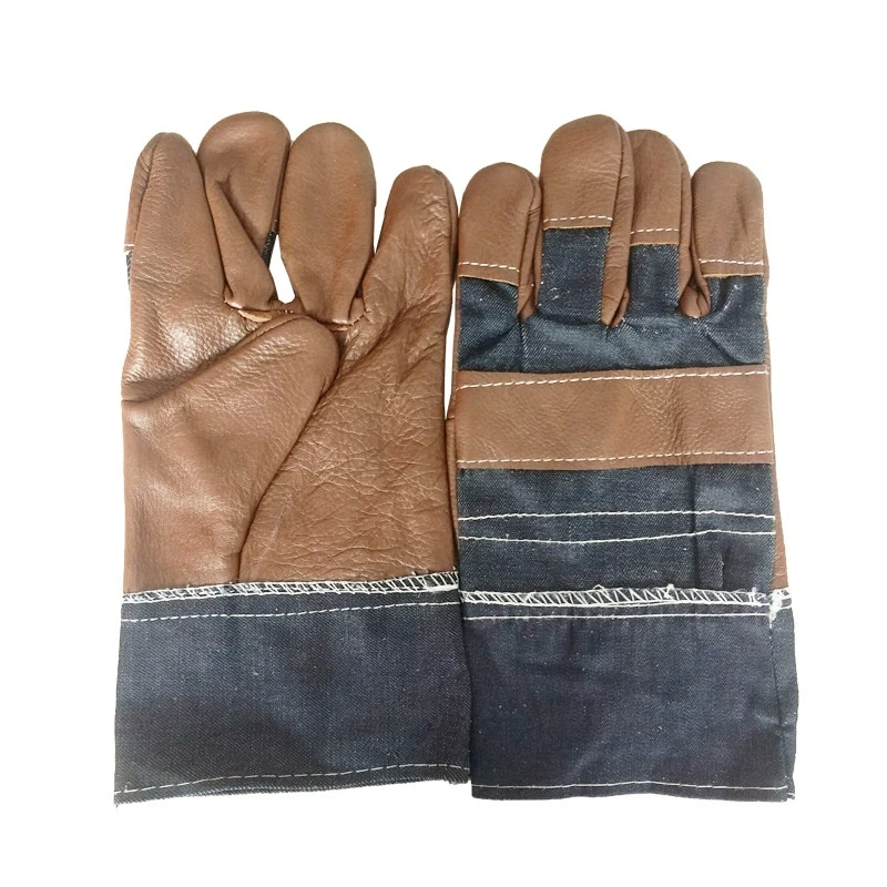 Clothing Accessories Gloves Resistant Durable Denim Half Leather Welder Gloves Heat Resistant Work Safety Gloves Welding Metal